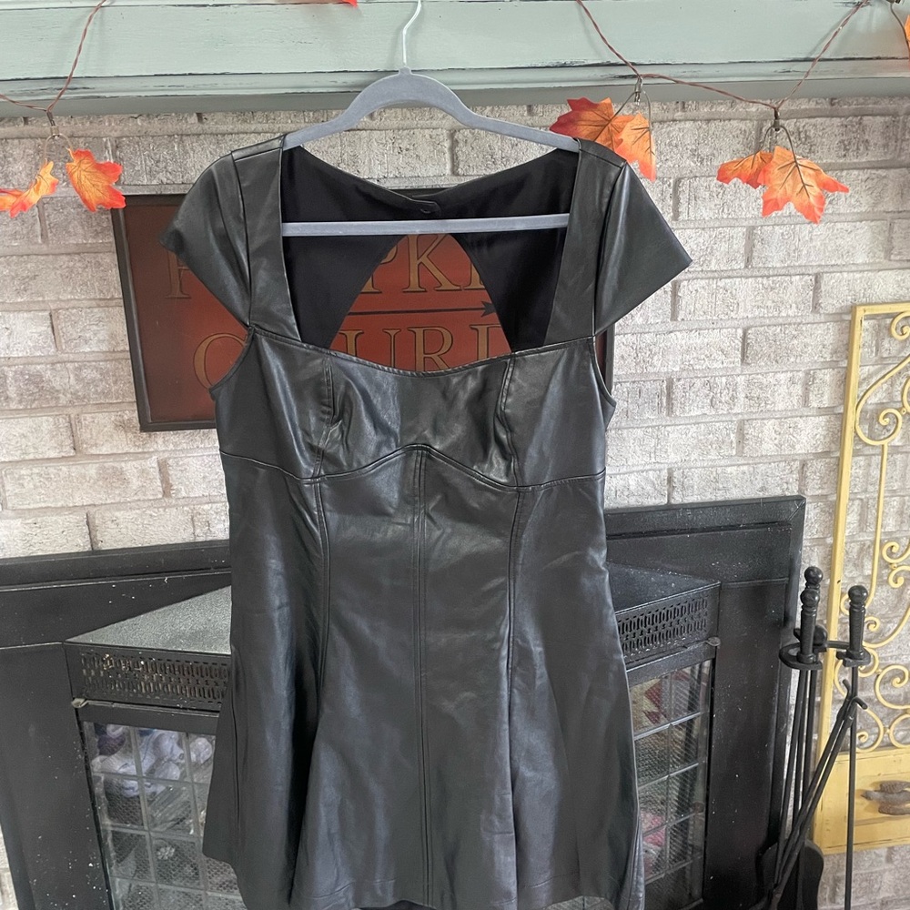 Free People Mimi Vegan Leather Mini Dress - Picture 4 of 9